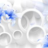 3D синие цветы
