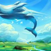 Синий кит в облаках