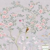 Фреска розовое дерево и птичка