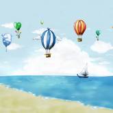 Море с воздушными шарами