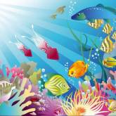 Подводный мир с радужными рыбами