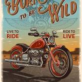 Ретро мотоцикл на постере