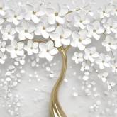Белые цветы и золотой стебель