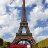 Париж с автобусом красным