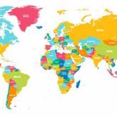 Разноцветная карта мира