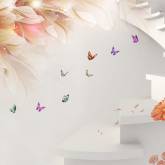3D абстракция с цветами и бабочками